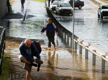 zalane ulice Bydgoszczy po deszczu