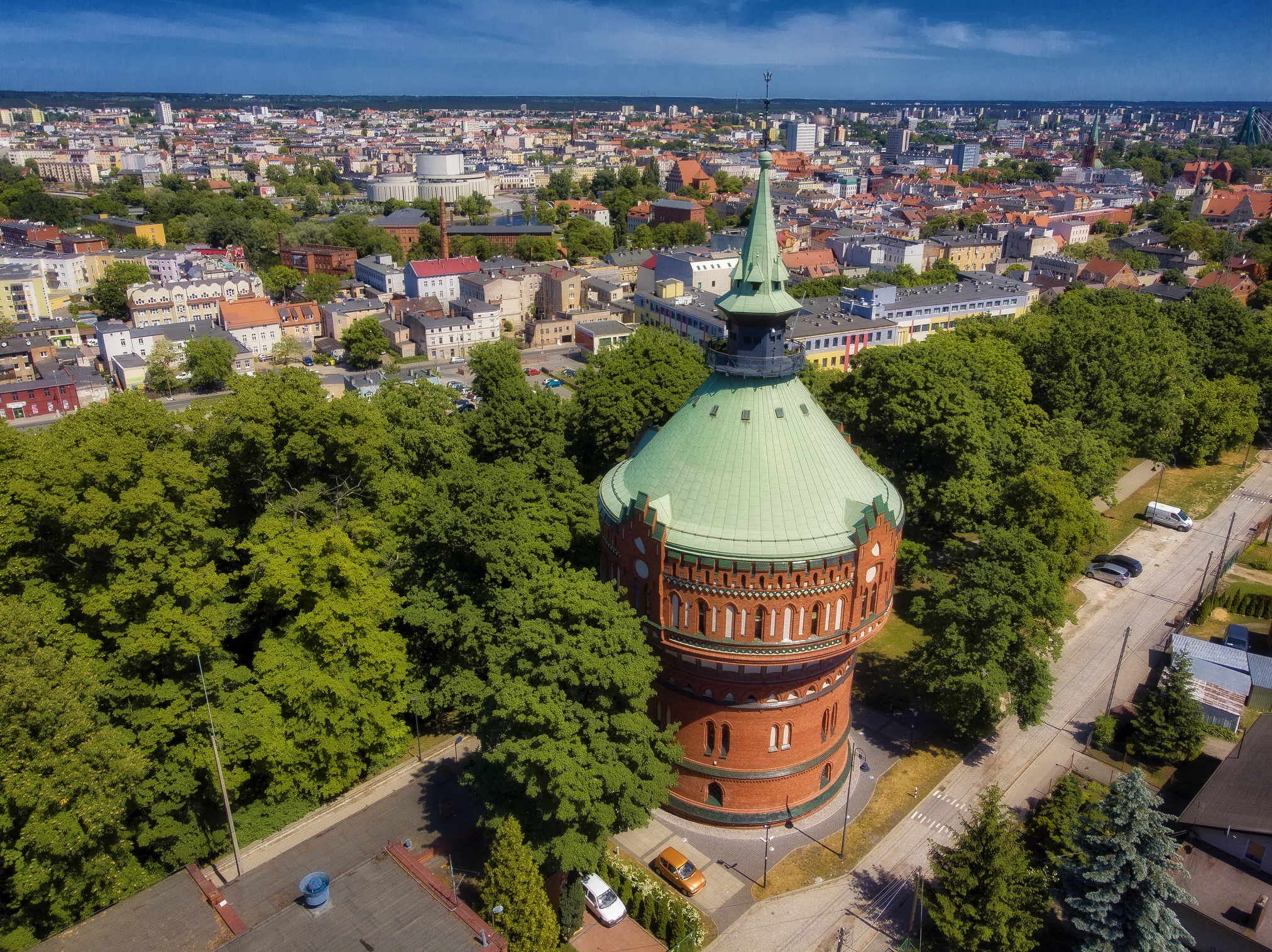 Wieża Ciśnień z lotu ptaka