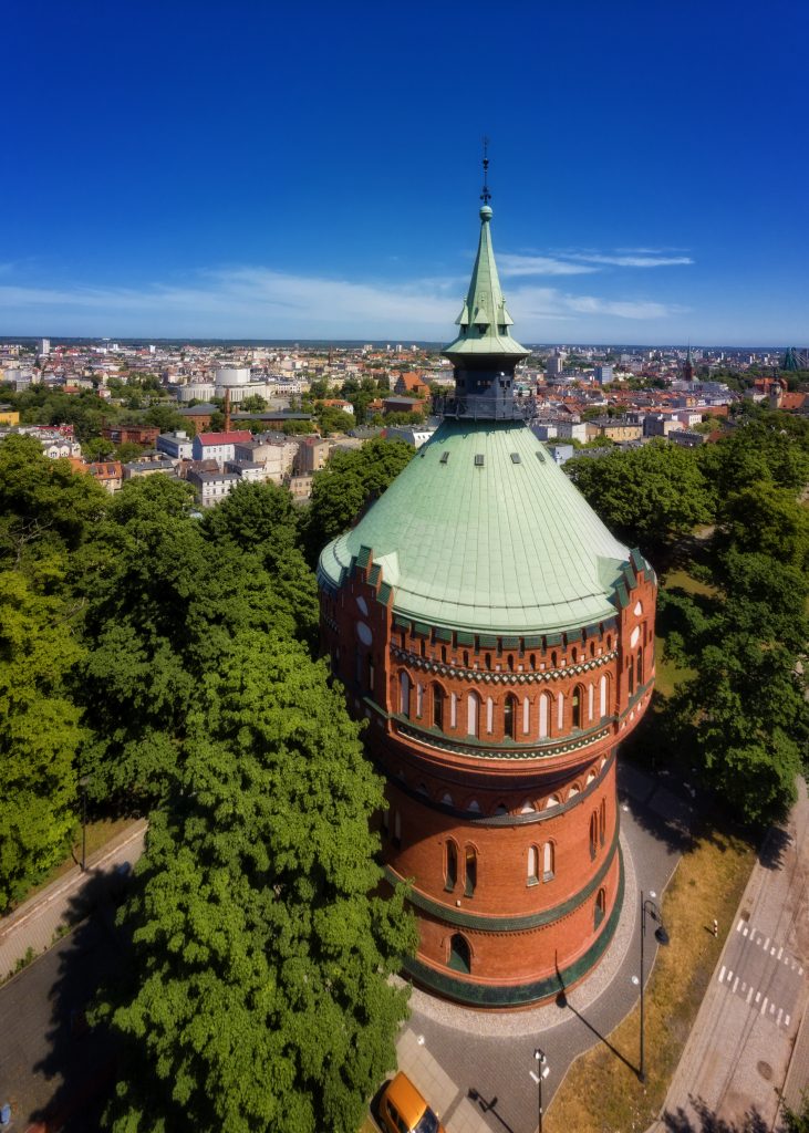 Wieża Ciśnień z lotu ptaka