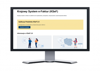 Widok monitora pokazujące stronę rządową KSeF