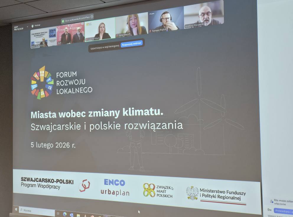 Slajd tytułowy spotkania Forum Miast Polskich