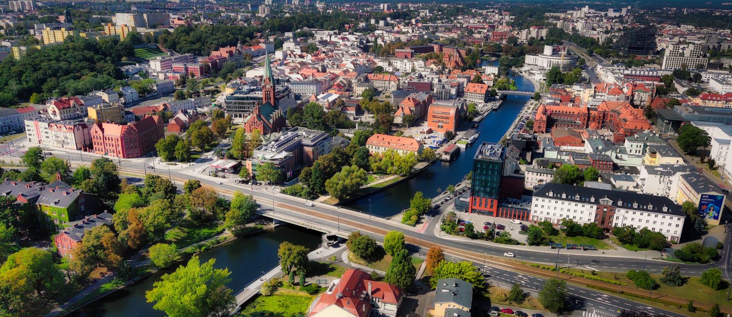widok na panoramę Bydgoszczy