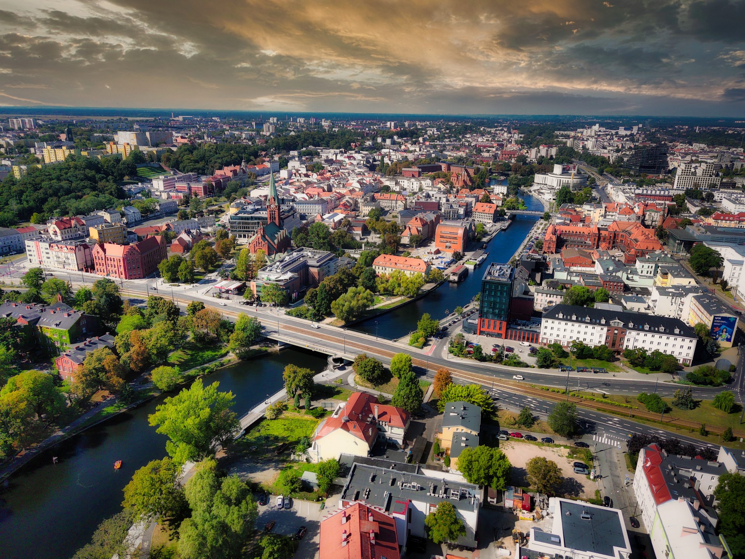 widok na panoramę Bydgoszczy