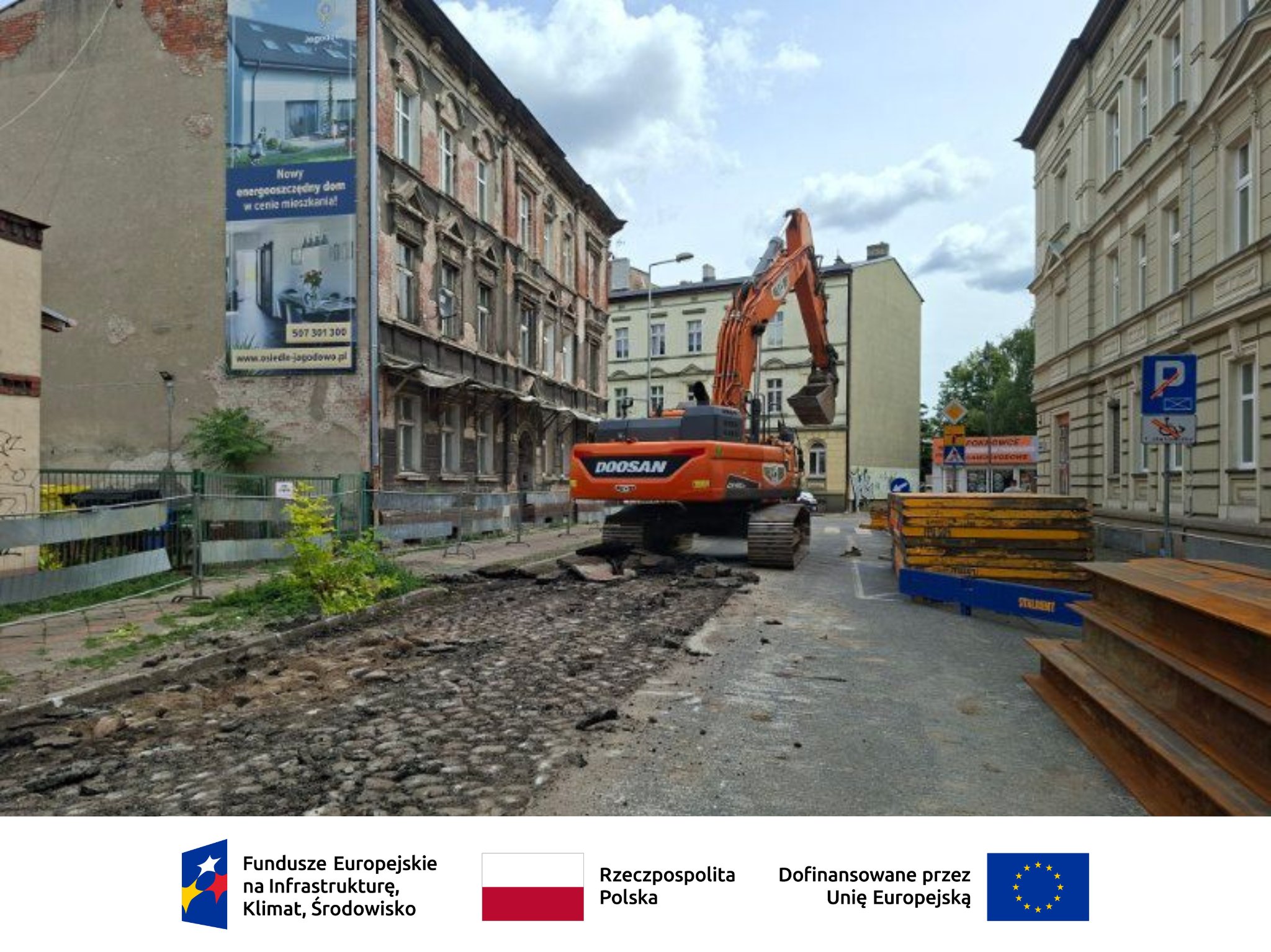 Mazowiecka - Pomorska prace przy zbiorniku retencyjnym